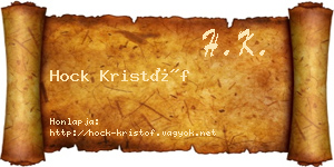 Hock Kristóf névjegykártya