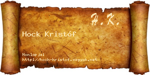 Hock Kristóf névjegykártya